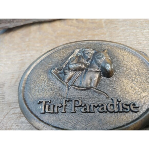 Vintage Turf Paradise Souvenir Belt Buckle // Horse Racing Memorabilia - Picture 6 of 10